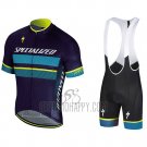 Specialized Cycling Jersey Bib Short 2018 Men Short Sleeve Blue Yellow White