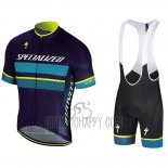 Specialized Cycling Jersey Bib Short 2018 Men Short Sleeve Blue Yellow White