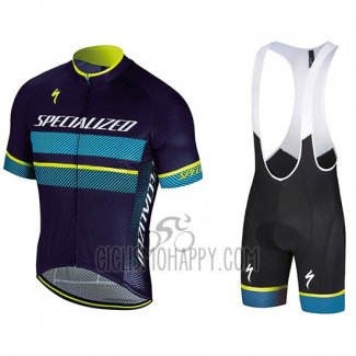 Specialized Cycling Jersey Bib Short 2018 Men Short Sleeve Blue Yellow White