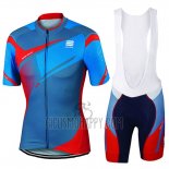 Sportful Cycling Jersey Bib Short 2017 Men Short Sleeve Blue