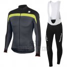 Sportful Cycling Jersey Bib Tight 2016 Men Long Sleeve Black and Yellow