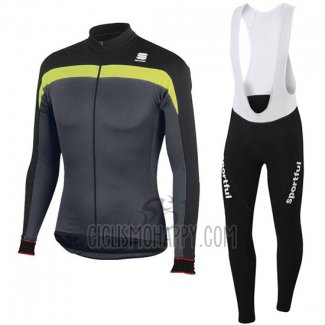 Sportful Cycling Jersey Bib Tight 2016 Men Long Sleeve Black and Yellow