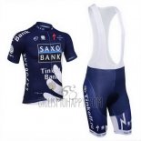 Tinkoff Saxo Bank Cycling Jersey Bib Short 2013 Short Sleeve Blue and White