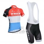 Trek Factory Racing Cycling Jersey Bib Short 2014 Short Sleeve Orange and White