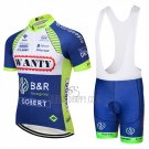 Wanty Cycling Jersey Bib Short 2018 Short Sleeve Blue and White