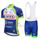 Wanty Cycling Jersey Bib Short 2018 Short Sleeve Blue and White
