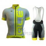 ALE Cycling Jersey Bib Short 2016 Men Short Sleeve Yellow and Gray