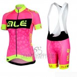 ALE Cycling Jersey Bib Short 2019 Women Short Sleeve Pink Black