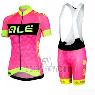 ALE Cycling Jersey Bib Short 2019 Women Short Sleeve Pink Black
