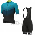 ALE Cycling Jersey Bib Short 2021 Men Short Sleeve Blue Green