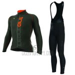 ALE Cycling Jersey Bib Tight 2017 Men Long Sleeve 3 Season Black and Orange