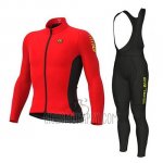 ALE Cycling Jersey Bib Tight 2020 Men Long Sleeve Red Black