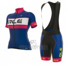 ALE Graphics Prr Bermuda Cycling Jersey Bib Short 2017 Women Short Sleeve Pink and Blue