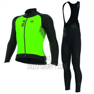ALE Nordik Cycling Jersey Bib Tight 2017 Men Long Sleeve Green