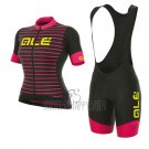 ALE R-ev1 Marina Cycling Jersey Bib Short 2017 Women Short Sleeve Red and Black