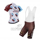 Ag2rla Cycling Jersey Bib Short 2016 Short Sleeve Marron