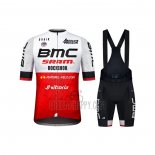 BMC Cycling Jersey Bib Short 2021 Short Sleeve White Red