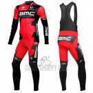 BMC Cycling Jersey Bib Tight 2016 Long Sleeve Black and Red