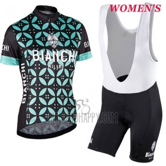 Bianchi Cycling Jersey Bib Short 2017 Women Short Sleeve Green