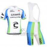 Cannondale Cycling Jersey Bib Short 2015 Men Short Sleeve Green and White