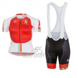 Castelli Maratona Cycling Jersey Bib Short 2017 Women Short Sleeve Red and White