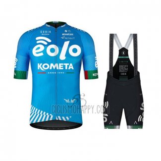 Eolo Kometa Cycling Jersey Bib Short 2021 Men Short Sleeve Blue
