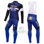 Etixx Quick Step Cycling Jersey Bib Tight 2016 Long Sleeve Blue and Black
