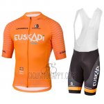 Euskadi Cycling Jersey Bib Short 2018 Men Short Sleeve Orange