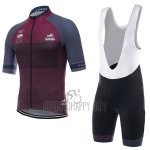 Giro D'italy Cycling Jersey Bib Short 2017 Men Short Sleeve Coppi Fuchsia and Marron