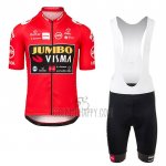 Jumbo Visma Cycling Jersey Bib Short 2021 Short Sleeve Red