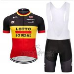 Lotto Soudal Cycling Jersey Bib Short 2018 Short Sleeve Black Yellow Red