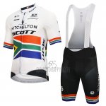 Micheliton Scott Cycling Jersey Bib Short 2018 Men Short Sleeve White