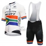Micheliton Scott Cycling Jersey Bib Short 2018 Men Short Sleeve White