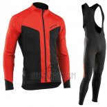 Nalini Northwave Cycling Jersey Bib Tight 2017 Men Long Sleeve Red and Black