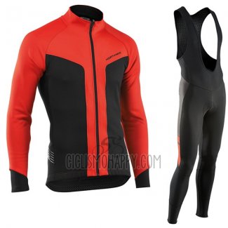Nalini Northwave Cycling Jersey Bib Tight 2017 Men Long Sleeve Red and Black