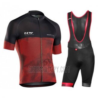 Northwave Cycling Jersey Bib Short 2018 Men Short Sleeve Black Red