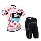 Sky Lider Cycling Jersey Bib Short 2015 Men Short Sleeve White and Red