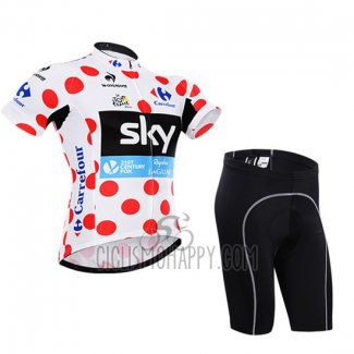Sky Lider Cycling Jersey Bib Short 2015 Men Short Sleeve White and Red