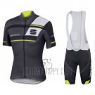 Sportful Cycling Jersey Bib Short 2016 Men Short Sleeve Black and Green