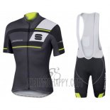 Sportful Cycling Jersey Bib Short 2016 Men Short Sleeve Black and Green