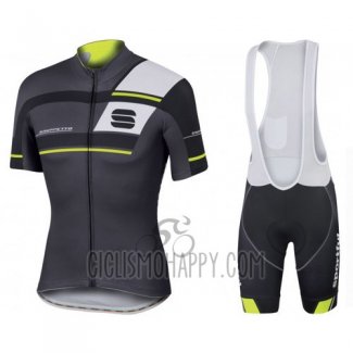 Sportful Cycling Jersey Bib Short 2016 Men Short Sleeve Black and Green