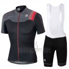Sportful Cycling Jersey Bib Short 2017 Men Short Sleeve Black and Red
