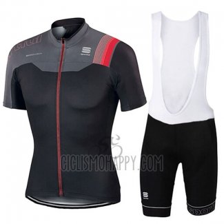 Sportful Cycling Jersey Bib Short 2017 Men Short Sleeve Black and Red