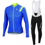 Sportful Cycling Jersey Bib Tight 2016 Men Long Sleeve Blue and Green