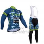 Tinkoff Saxo Bank Cycling Jersey Bib Tight 2015 Long Sleeve Sky Blue and Blue