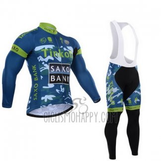 Tinkoff Saxo Bank Cycling Jersey Bib Tight 2015 Long Sleeve Sky Blue and Blue