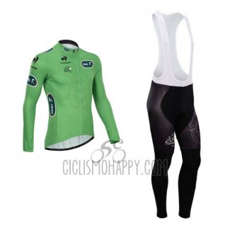 Tour de France Cycling Jersey Bib Tight 2014 Men Long Sleeve Vede Militare