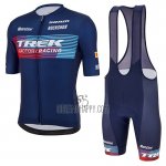 Trek Factory Racing Cycling Jersey Bib Short 2023 Men Short Sleeve Blue