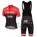 Trek Segafredo Cycling Jersey Bib Short 2017 Short Sleeve Black and Red