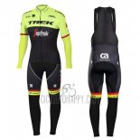 Trek Segafredo Cycling Jersey Bib Tight 2017 Long Sleeve Black and Yellow